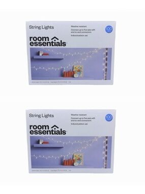 Room Essentials String Lights - 100 Clear Bulbs - Set of 2 Boxes